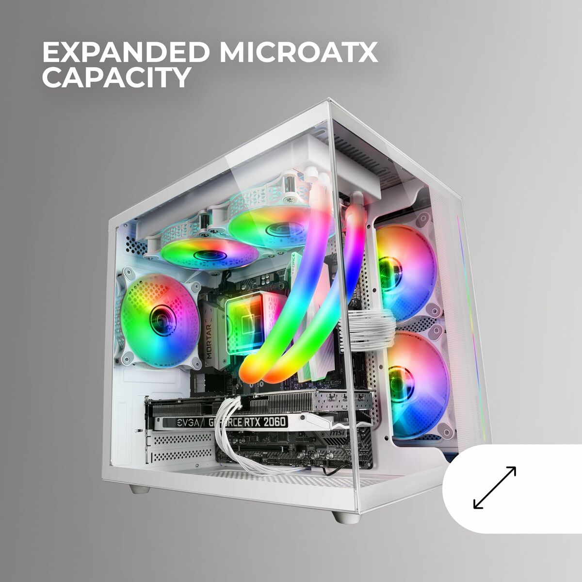 ATX Semi-tower Box Mars Gaming MCVIEWW White-2