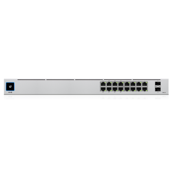 Суич Ubiquiti UniFi USW-16-POE, 8 порта Gigabit PoE+, 8 порта Gigabit PoE, 2 порта Gigabit SFP (USW-16-POE-EU)-0