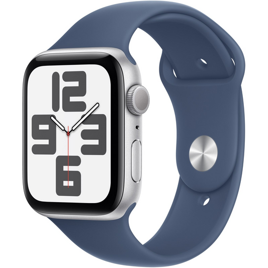 Apple Watch SE2 v3 GPS, 40 мм, сребрист алуминий корпус, деним спортна каишка, M/L (MXED3QH/A)-0