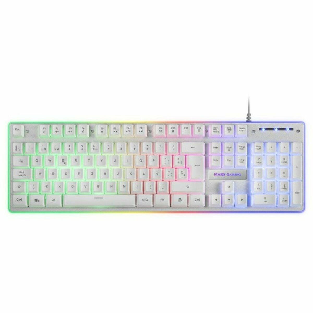 Keyboard with Gaming Mouse Mars Gaming MCPXWES White Spanish Qwerty QWERTY LED RGB-2