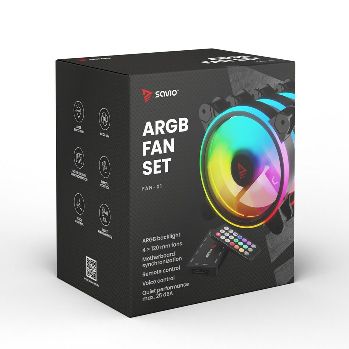 Box Ventilator Savio FAN-01 ARGB Ø 12 cm-3