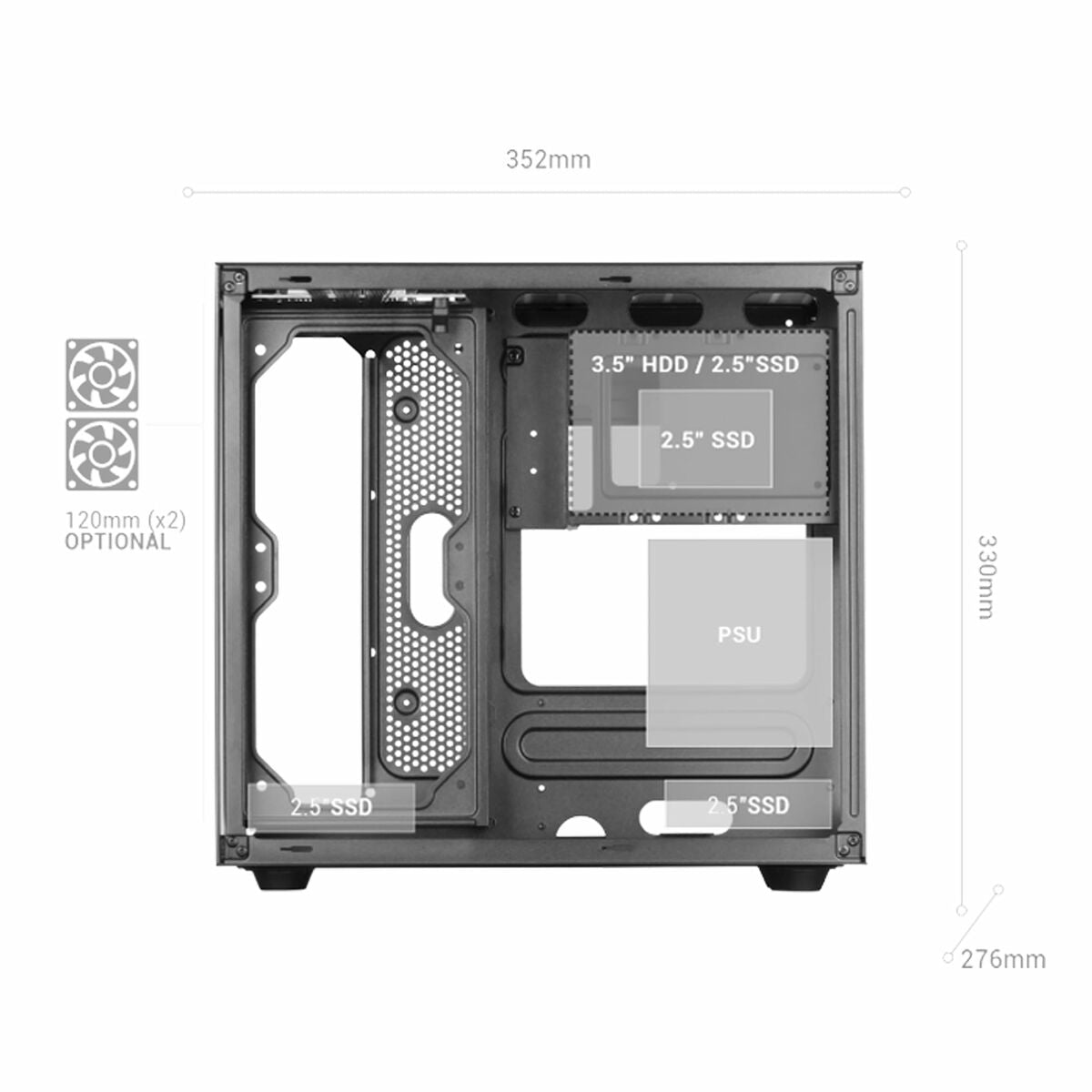 ATX Semi-tower Box Mars Gaming MCVIEWW White-1