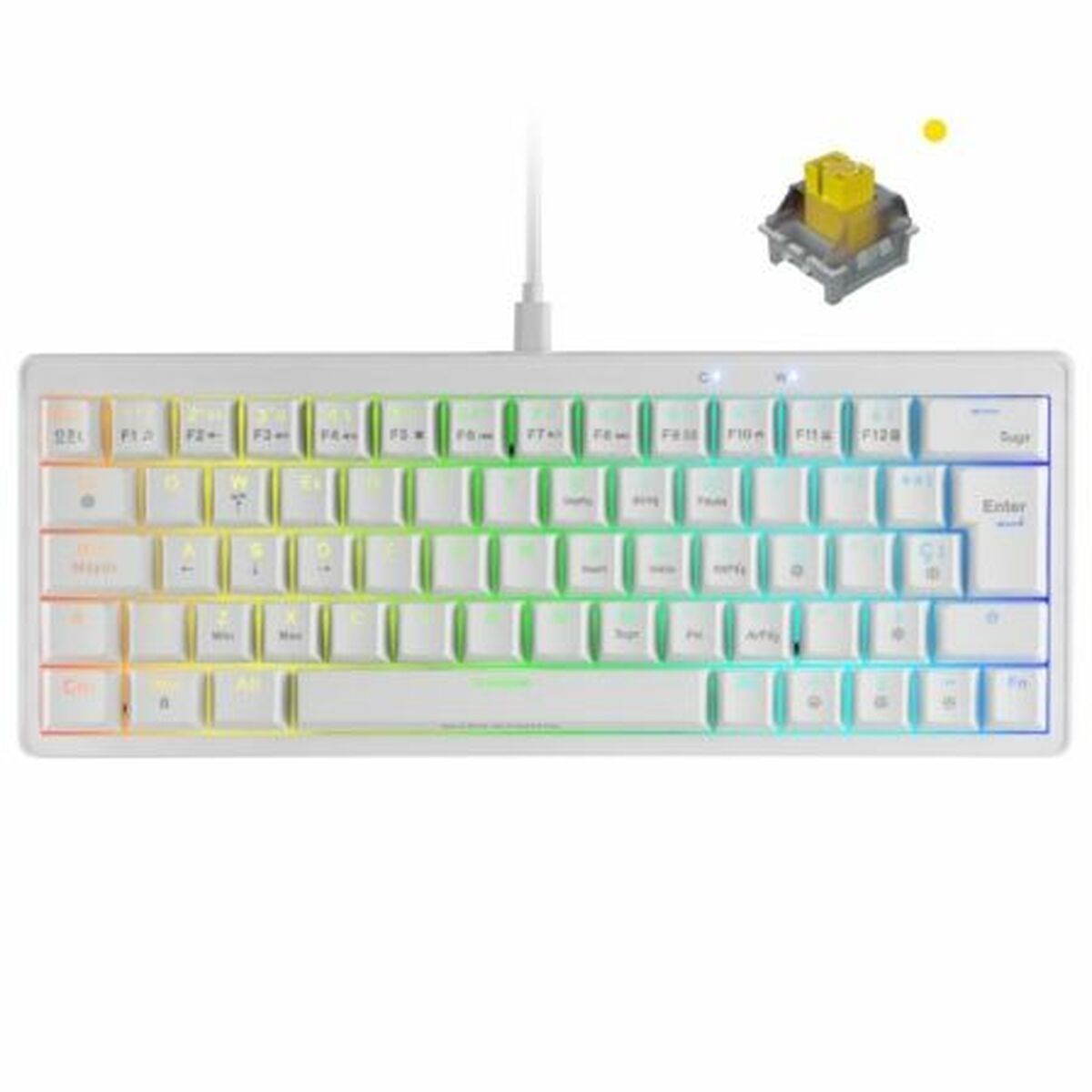 Gaming Keyboard Mars Gaming MKMINIPROWYES White Qwerty US-1